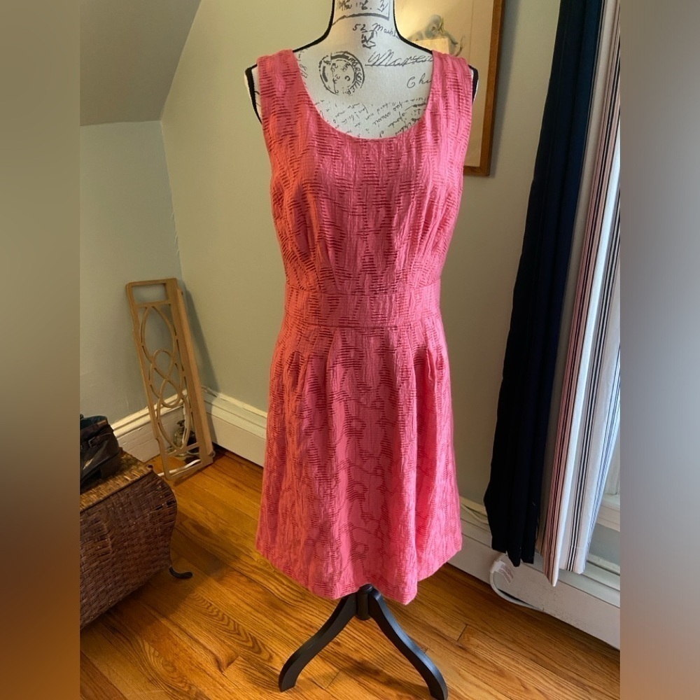 Banana Republic Eyelet Salmon Pink Dress Size 10